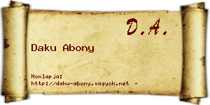 Daku Abony névjegykártya